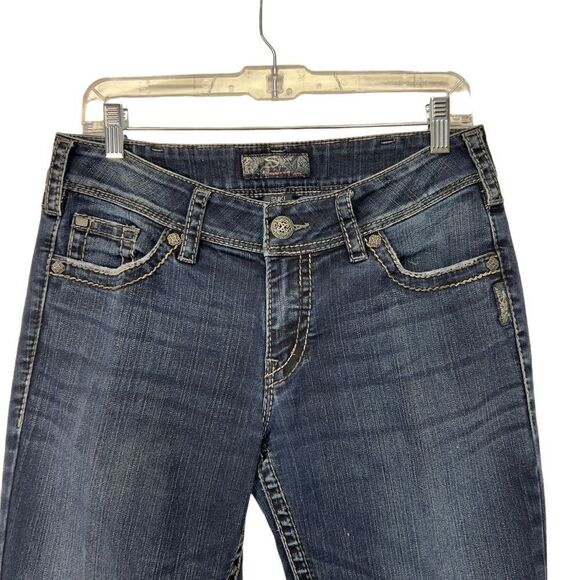 Silver Vintage Y2K Suki Surplus Bootcut Button Fold Pocket Jeans w30/L32 - Picture 5 of 16